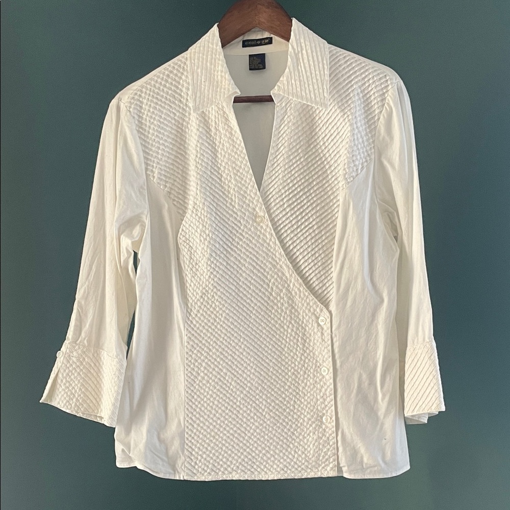 Elegant White Women's Top Y2K